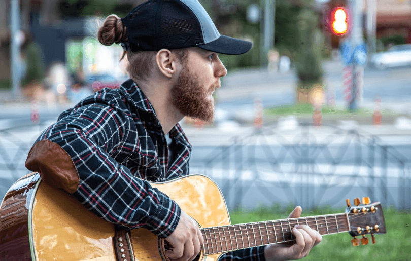 Sesión íntima con guitarra acústica