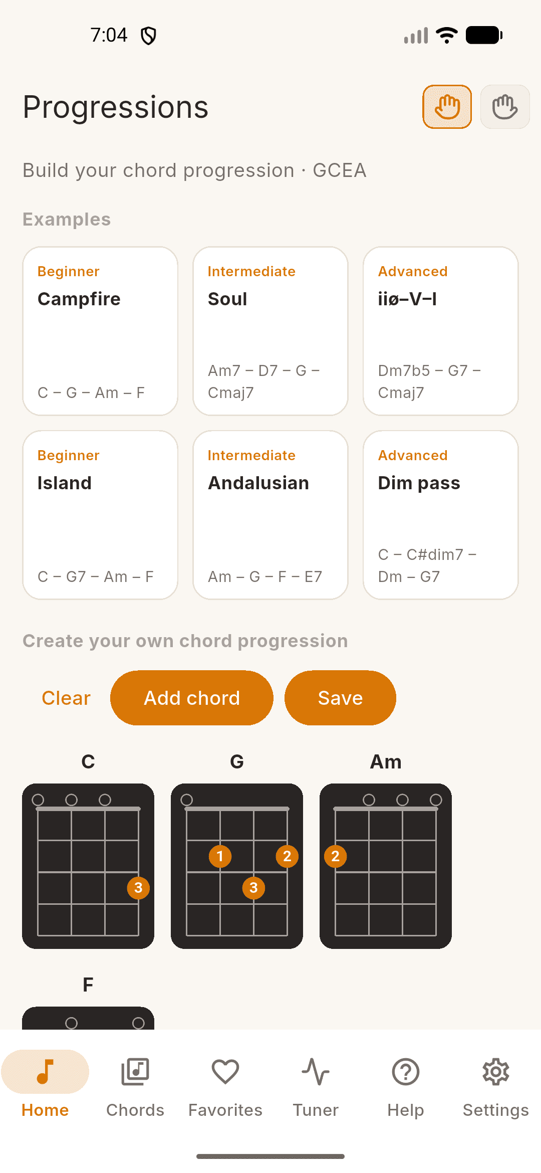 UkeUp: chord progressions