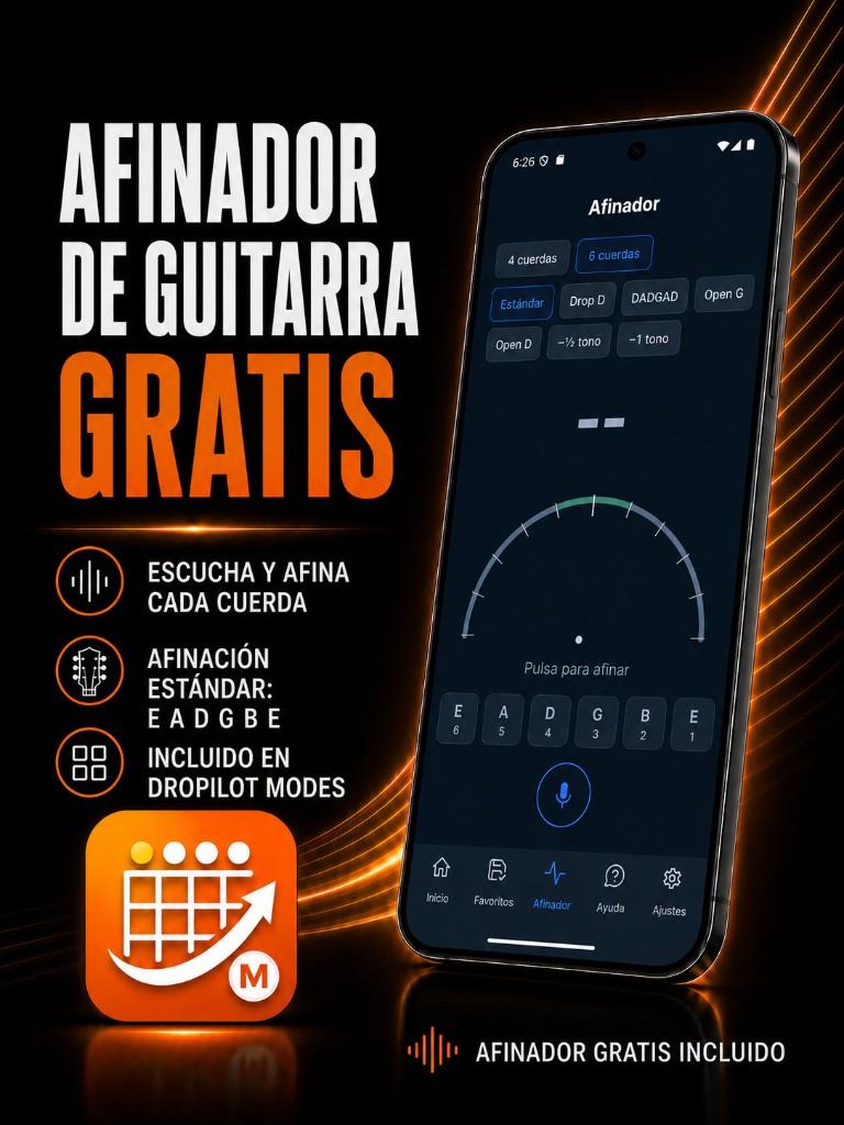 DroPilot Modos: afinador de guitarra gratis incluido